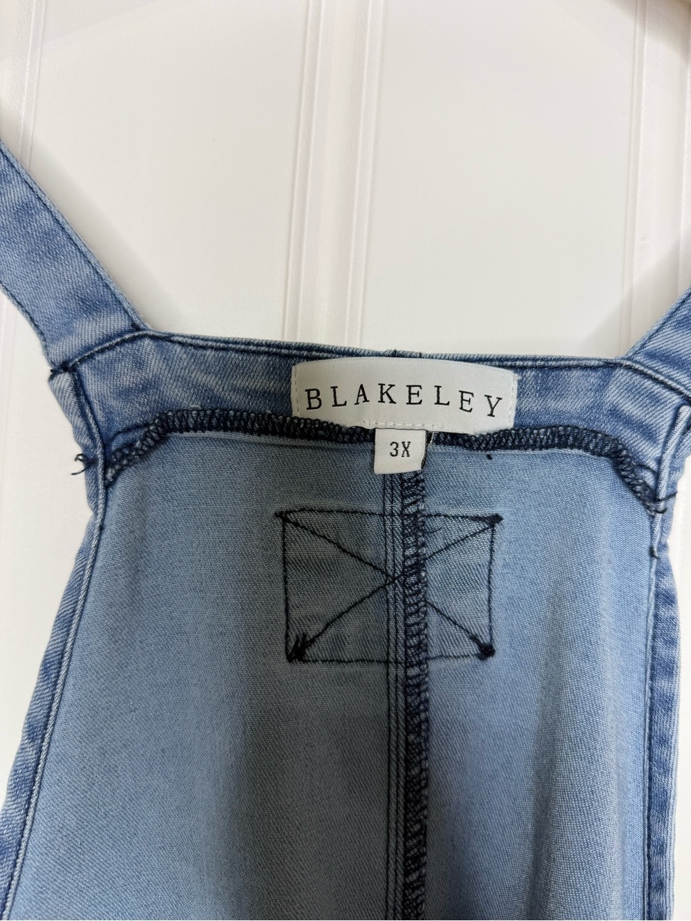 Denim Overall Dress - Blue - Picture 4 of 12